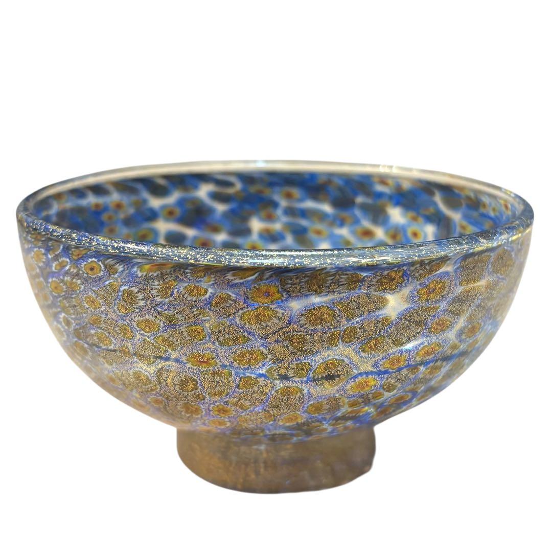 ベネチアンガラス ミルフィオリ 金彩 ガラスボウル ムラーノ ラグナ