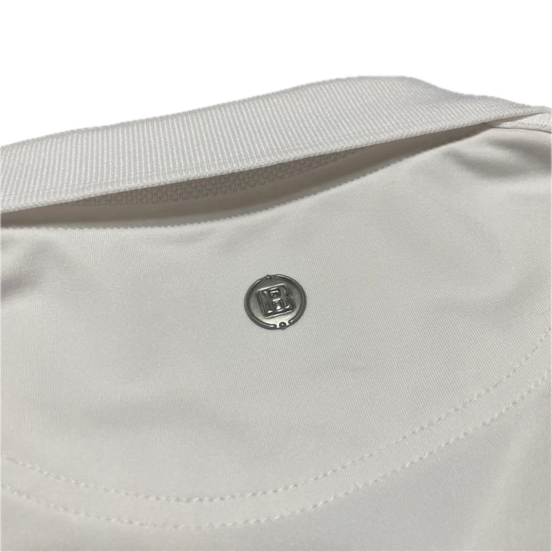 【美品】BRIEFING ブリーフィング ホワイト ポロシャツ 肩ロゴライン