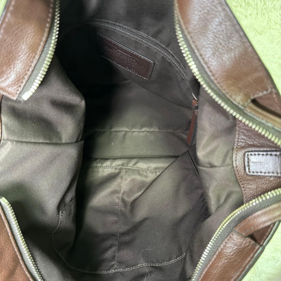 【美品】コーチ ハンドバッグ　ショルダーバッグ　 大容量 レザー 茶