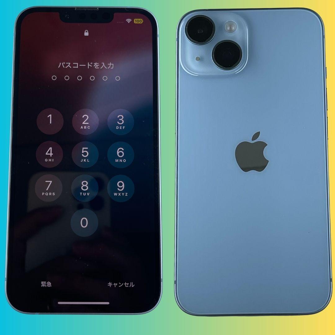 【極上品】Apple iPhone14 128GB BLUE バッテリー100％