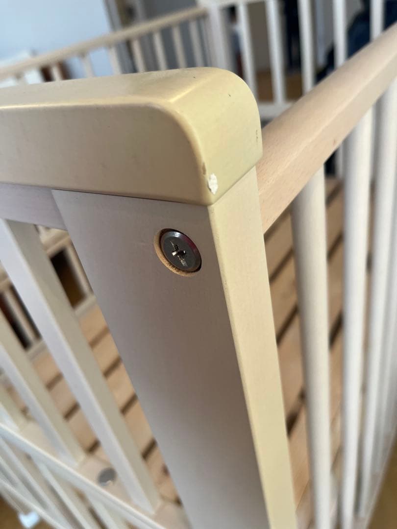 familiar ベビーベッド ホワイトアッシュカラー　ファミリア