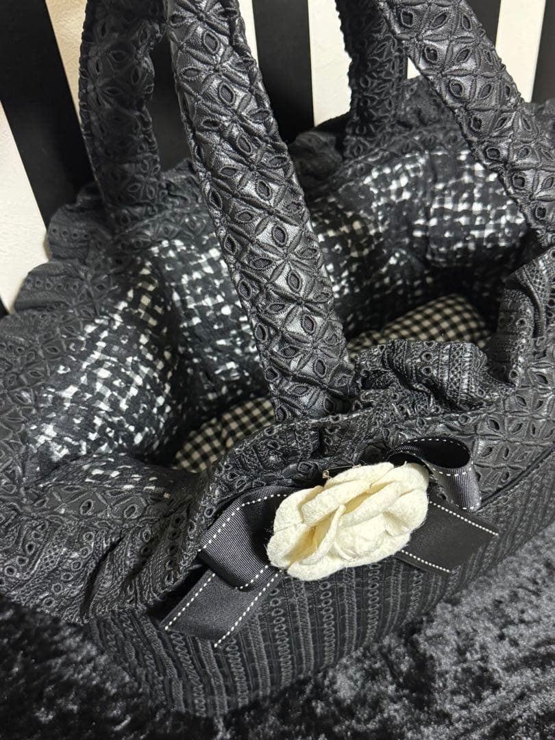 LOuLou29 ルルドヌフ　レザー　レース　ペットキャリーバッグ