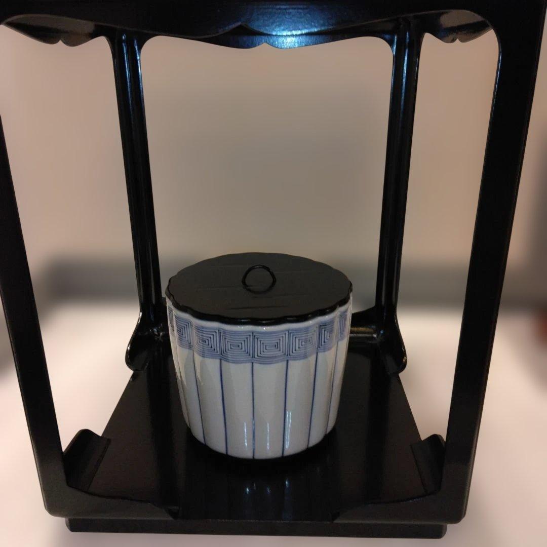 桶川水指 輪花 瓔珞紋 手塚祥堂作 共箱 茶道具