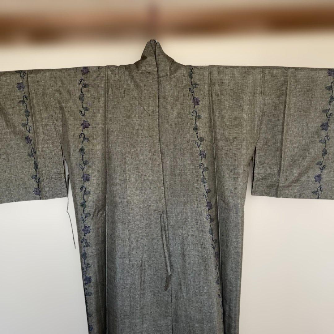 大島一元織　単衣ロング￼道中着