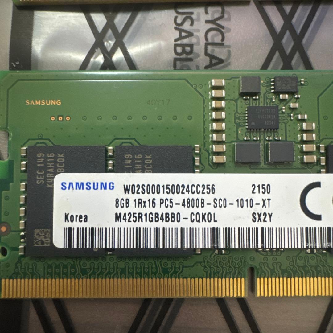 Samsung 16GB DDR5 メモリ PC5-4800 (8GB X2)