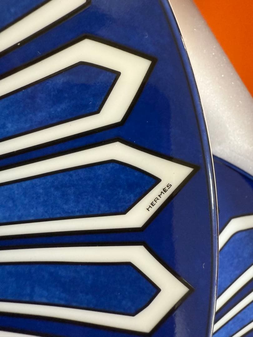 HERMES アメリカンディナープレート2枚セット　ブルーダイユール