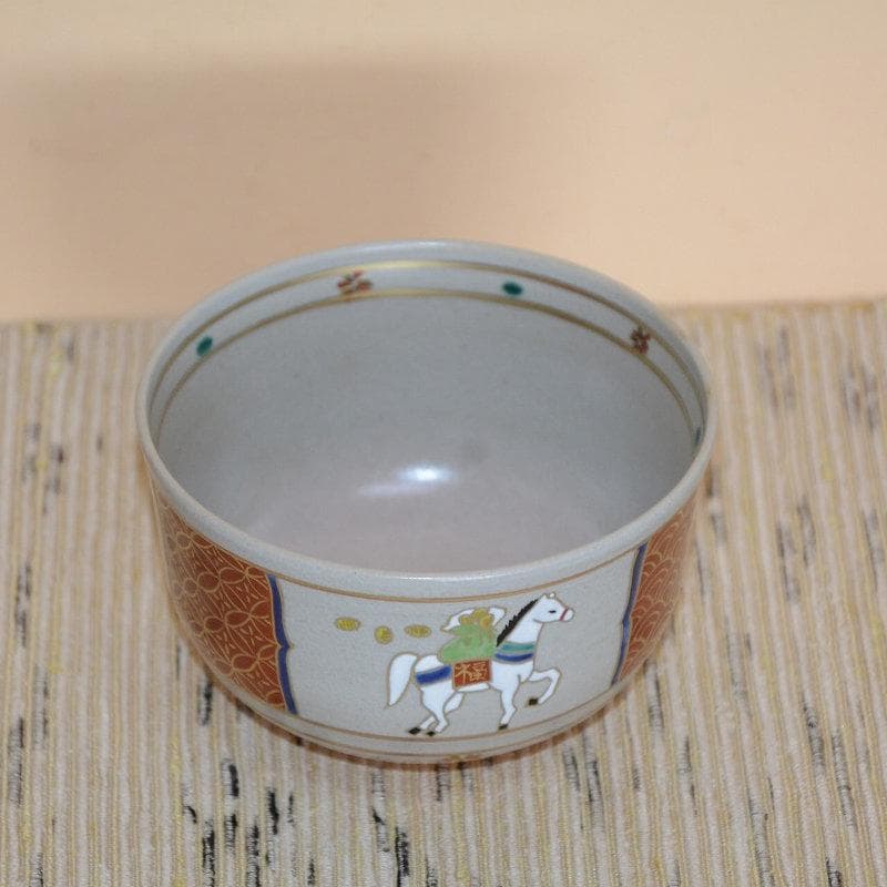 茶道具　京焼　清水焼　干支茶碗　乾山写間取午茶碗　新品　橋本城岳　送料込み
