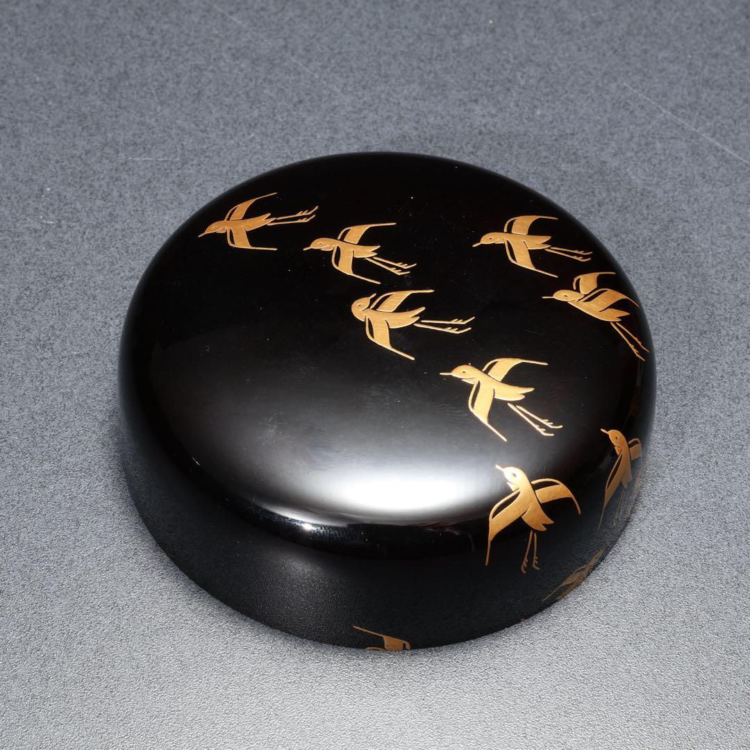 棗　須磨蒔絵　中村孝也　金蒔絵　共箱　共布　R1687