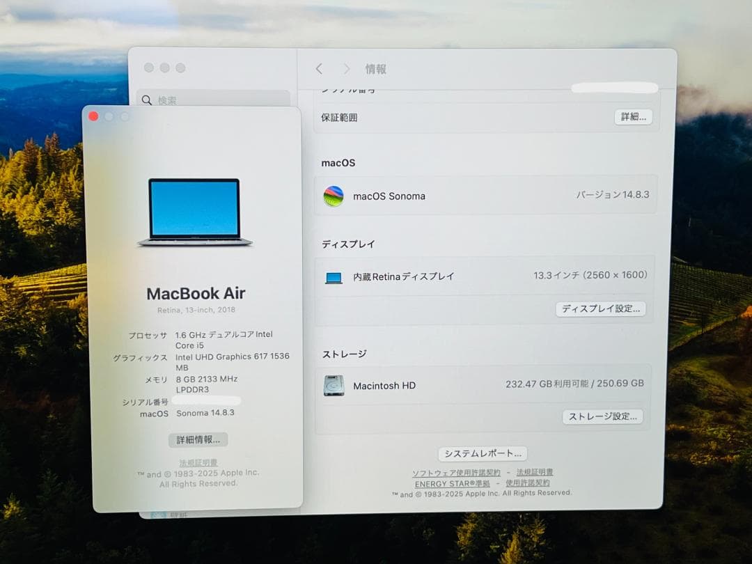 ★MacBook Air 13 2018★i5/8GB/SSD 256GB