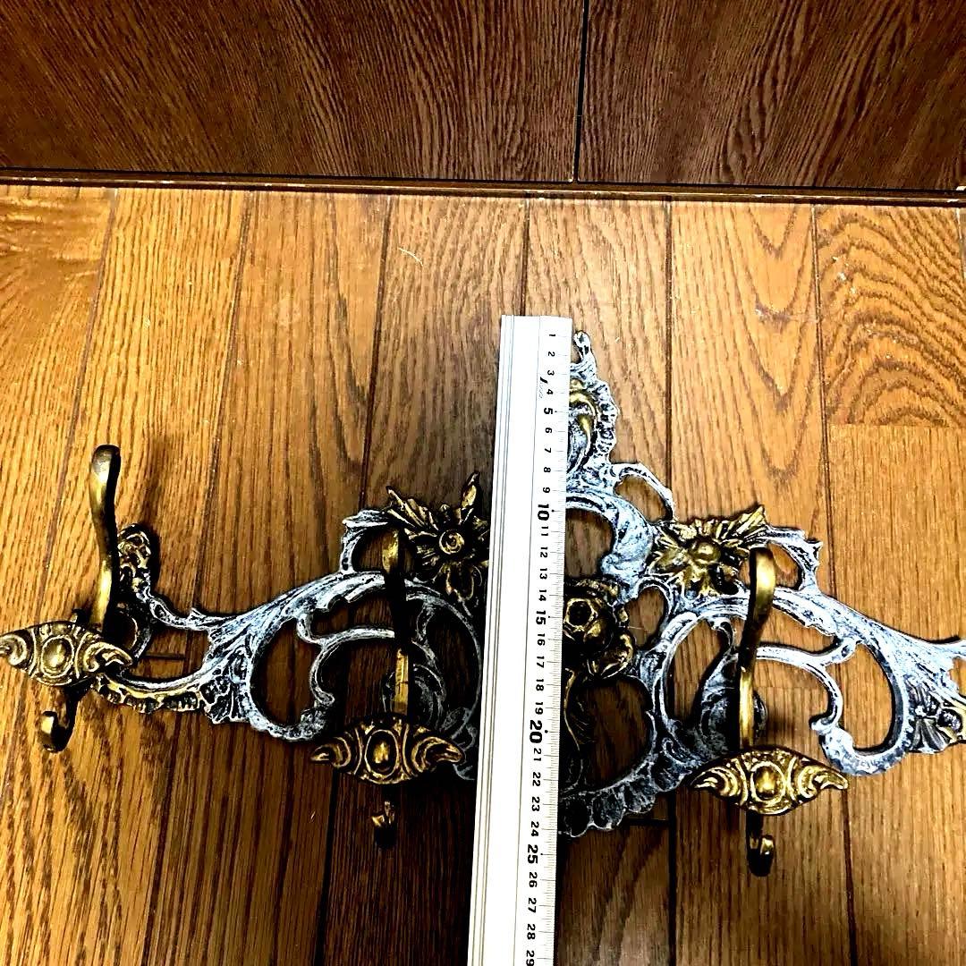 イタリア製　バロックスタイル 真鍮製コートハンガー 4フック