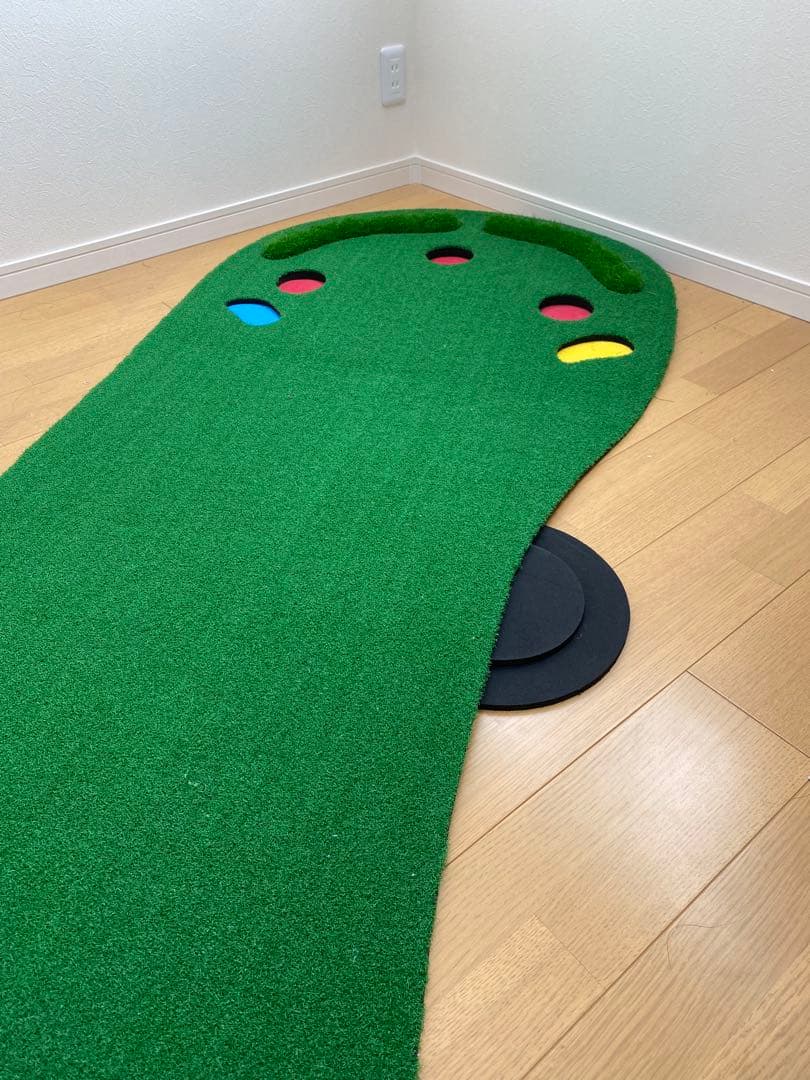 美品 大型 パターマット 3m 300×95cm 屋内 屋外 練習マット 傾斜付