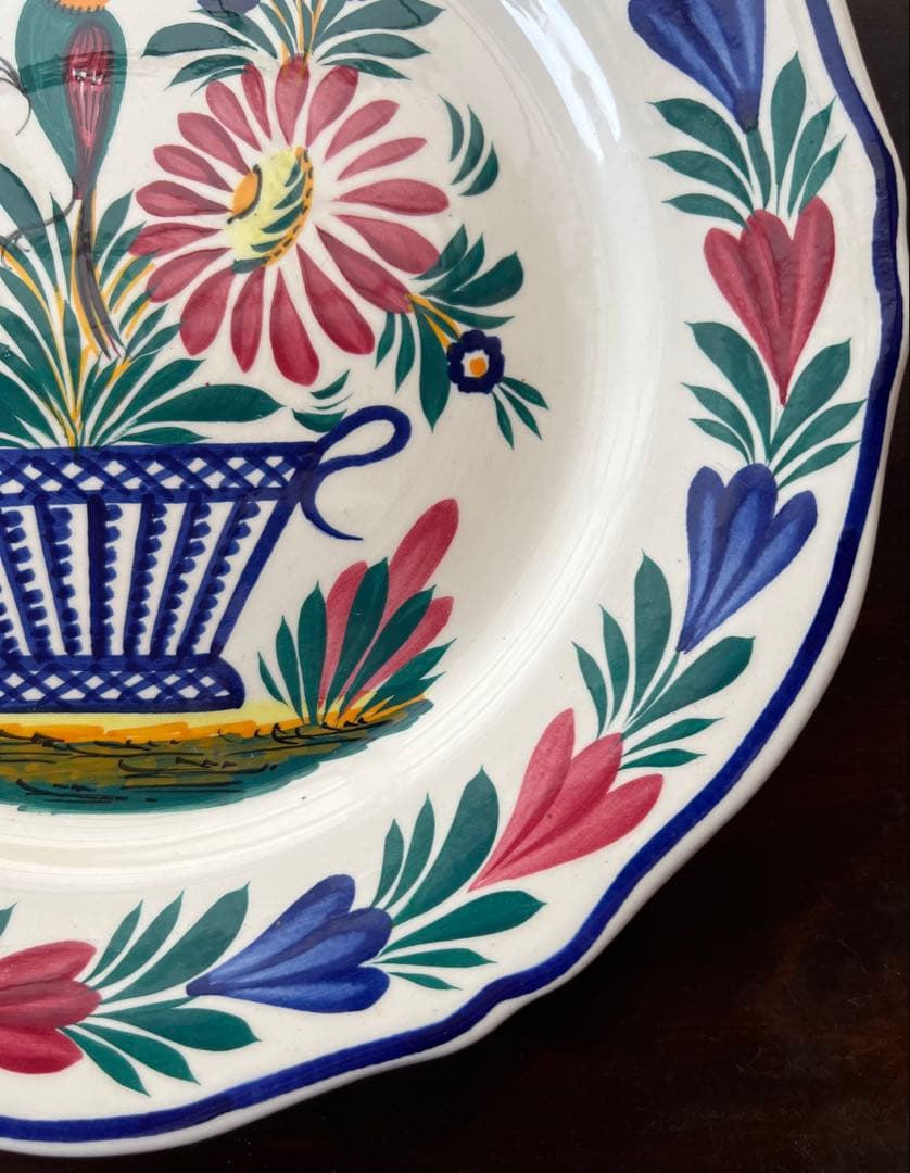 フランスHB Quimper 手描きプレート 1966年