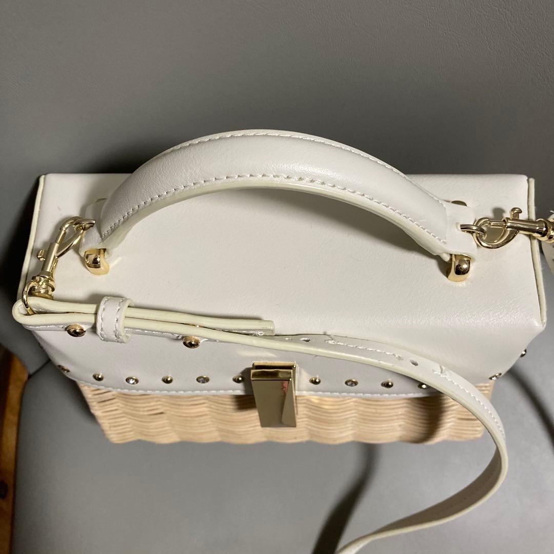 美品セルフォード CELFORD ビジュー×スタッズシーズナルバッグカゴバッグ