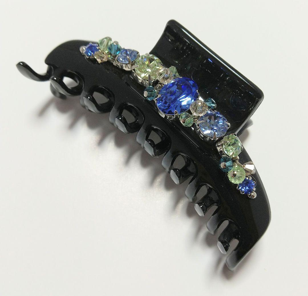 コンプレックスビズ　ラインドストーンバンスクリップ　ブルーミックス