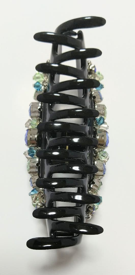 コンプレックスビズ　ラインドストーンバンスクリップ　ブルーミックス