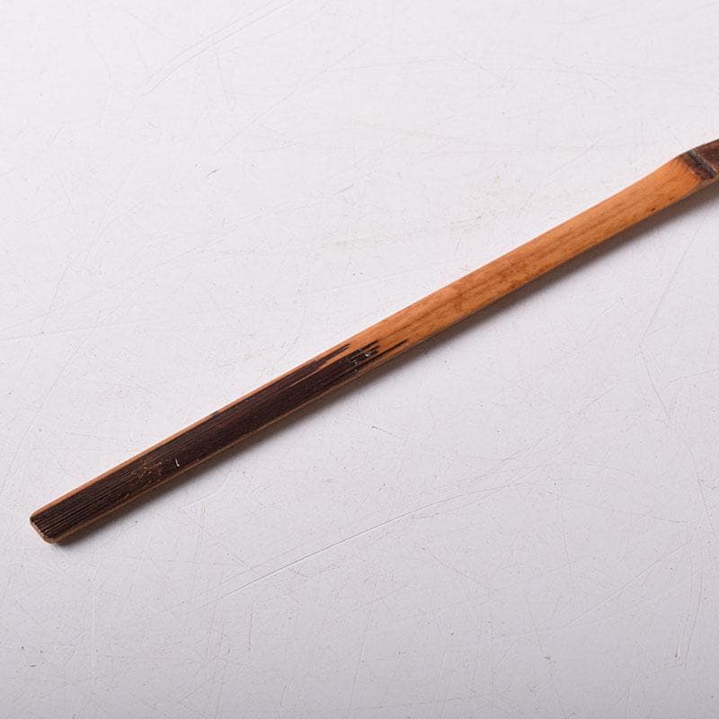 茶道具　影林宗篤作　茶杓　銘知足　前大徳　福本積應書付　共筒共箱　C　R8502