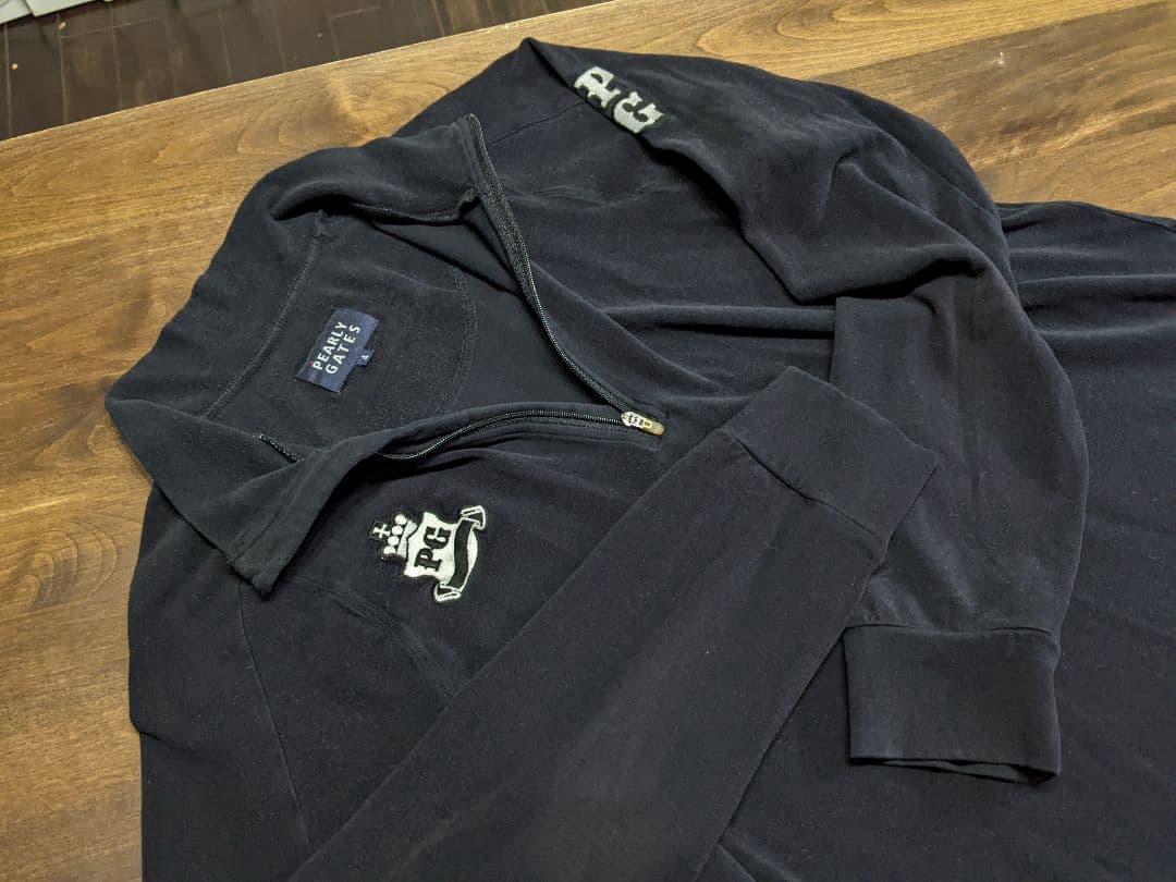 パーリーゲイツ　モックネック　長袖シャツ　ゴルフ　ウエア　黒 アンダー PG 4