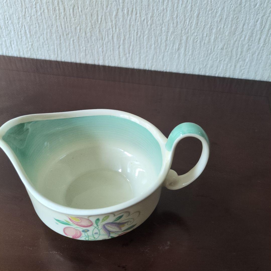 レア＊スージークーパー＊スクエアプレート＊ドレスデン＊グレービーソースボウル