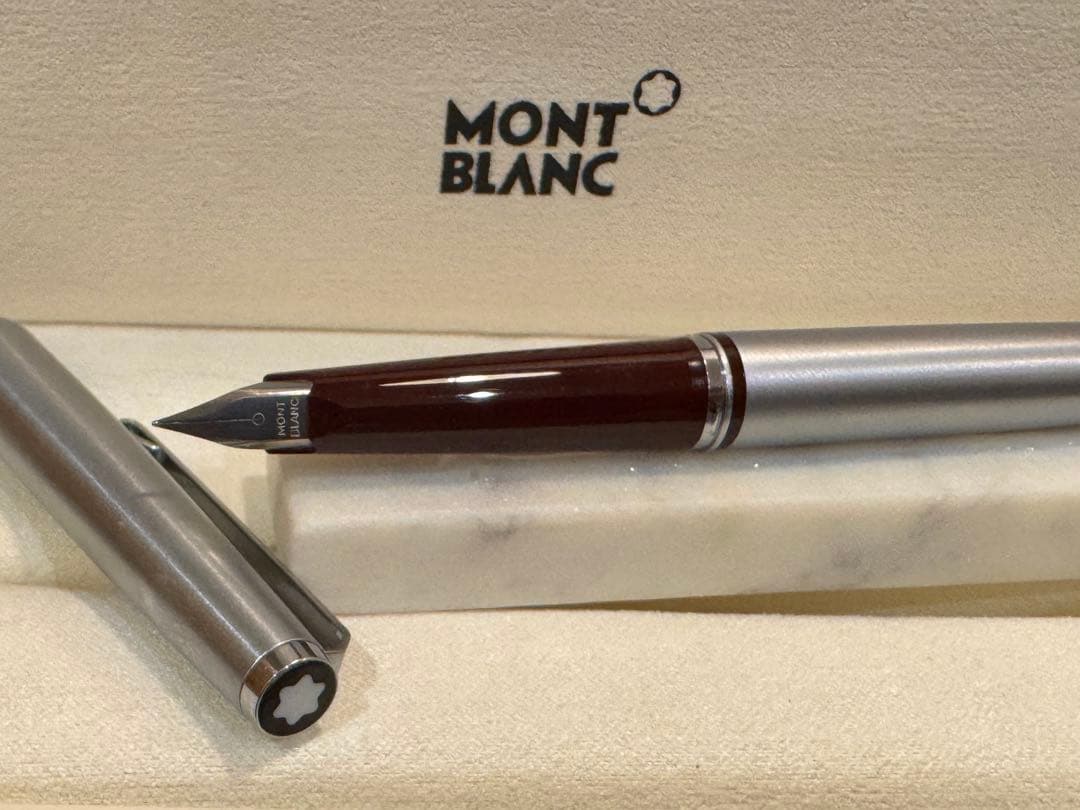 【美品】モンブラン No300 万年筆シルバー&ボルドー