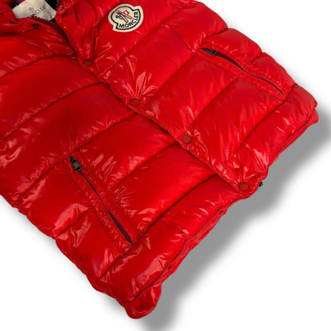 【美品】MONCLER ダウンベスト ジレ チベット ワッペン レッド 2サイズ