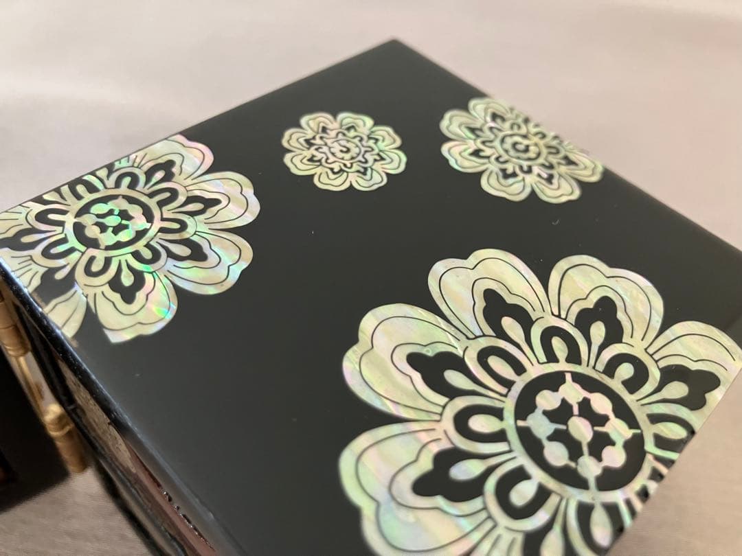 螺鈿(らでん)細工 韓国伝統工芸 ジュエリーボックス 小物入れ 双子宝石箱