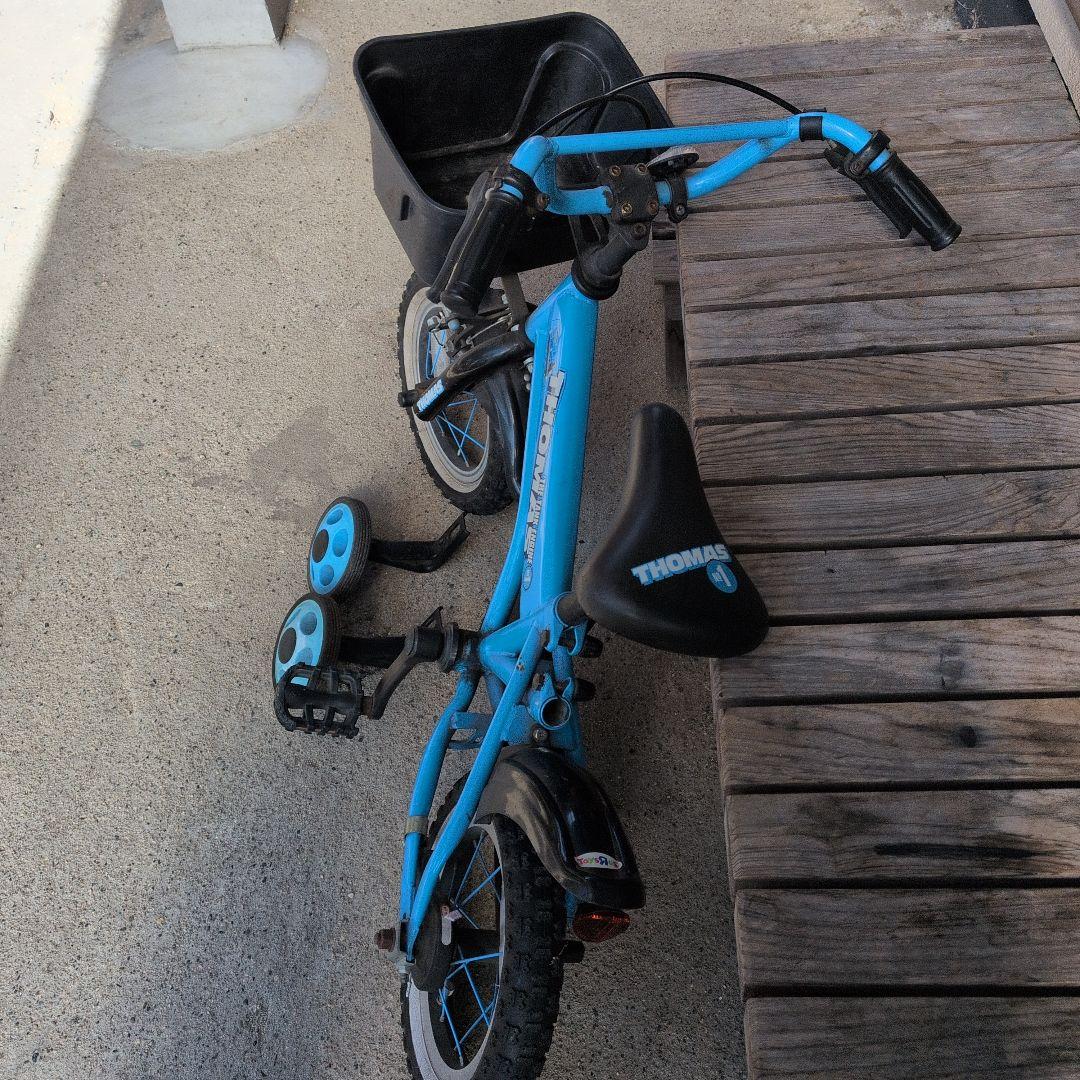 THOMAS 幼児用自転車 青色 バスケット付き