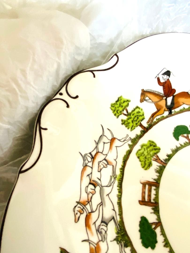 [未使用] ウエッジウッド　ハンティングシーン　B&Bプレート