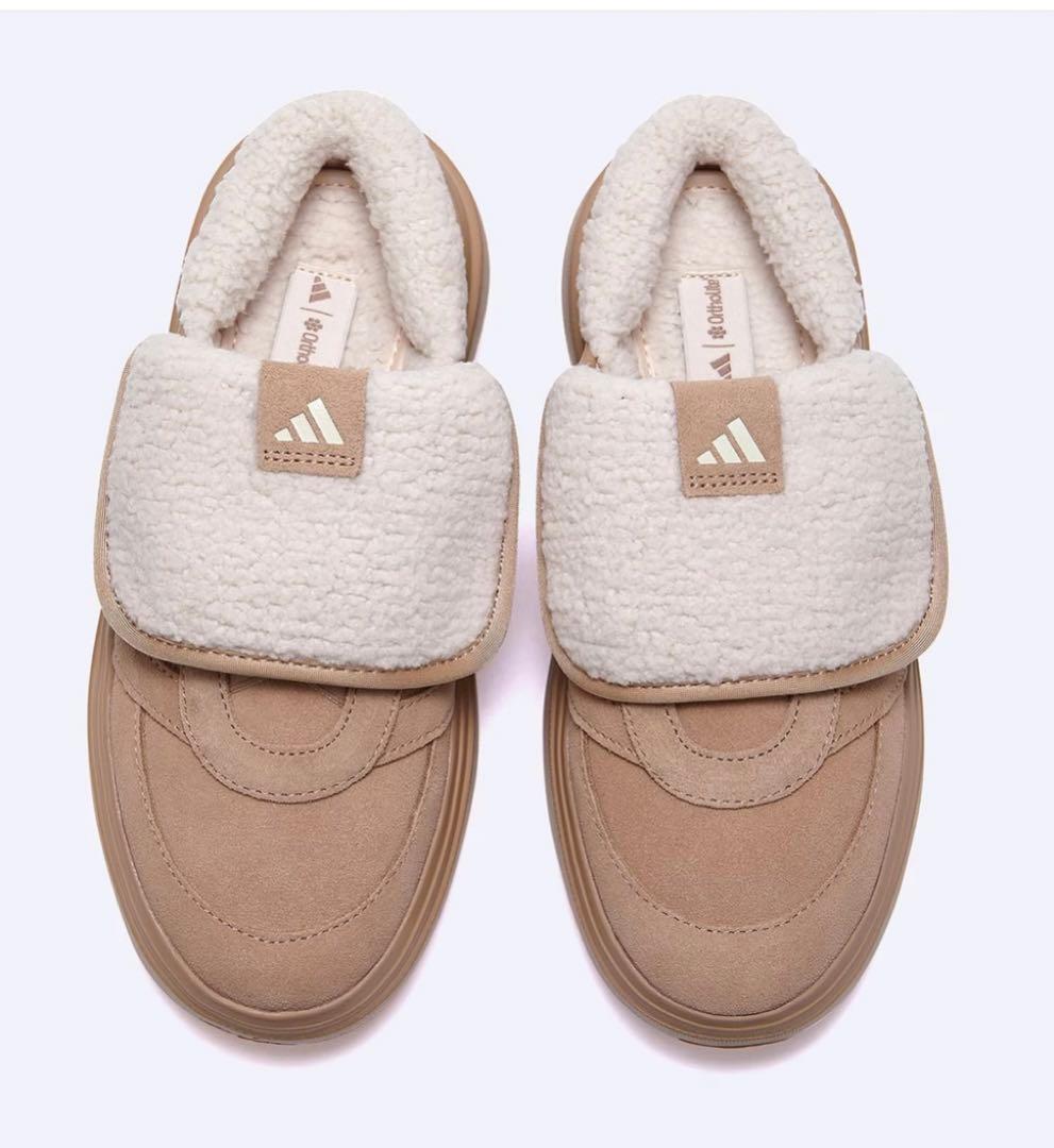 新品未使用 adidas グランドコート ミュール モコモコ サンダル 24cm