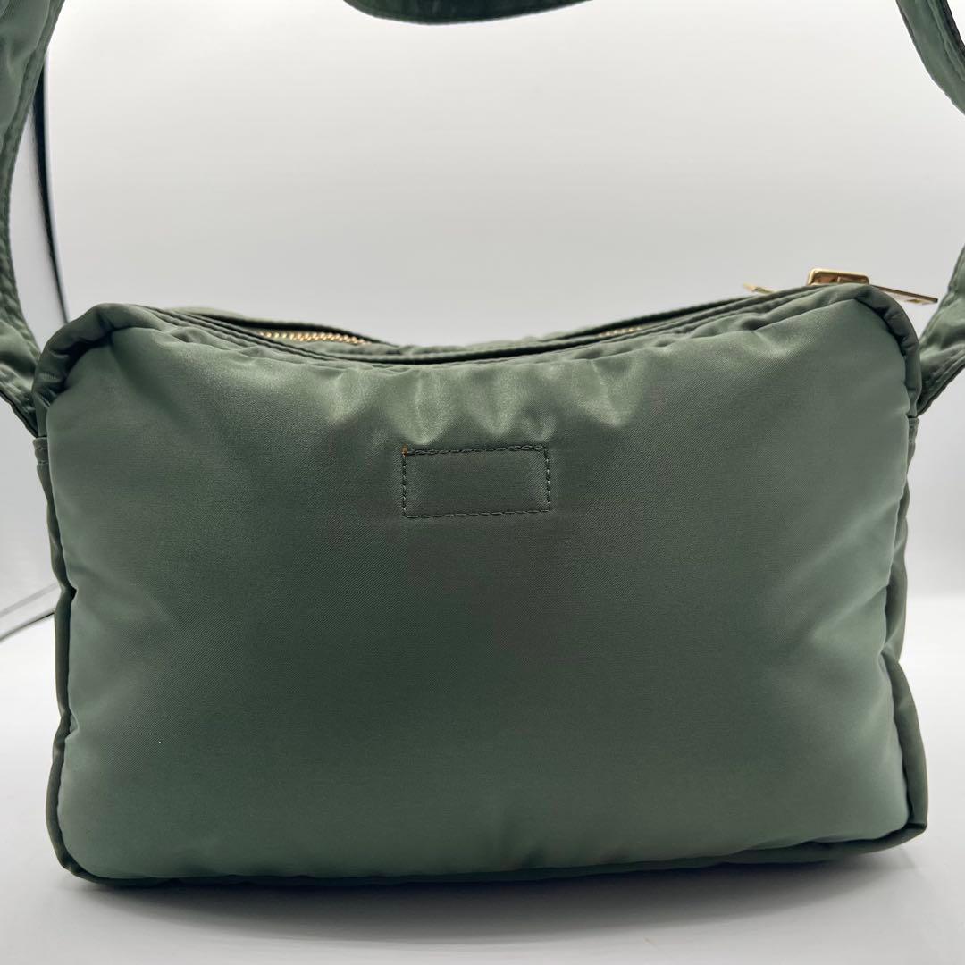 未使用◎2層/PORTER セージグリーン ショルダーバッグ タンカー 緑