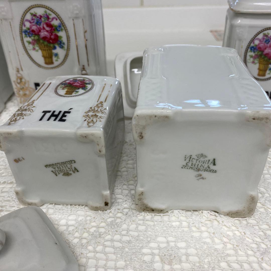 フランスアンティーク陶器キャニスター