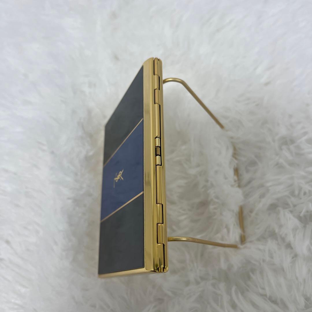 【極美品】イヴ・サンローラン　YSL　カードケース　名刺入れ　ゴールド　ブルー