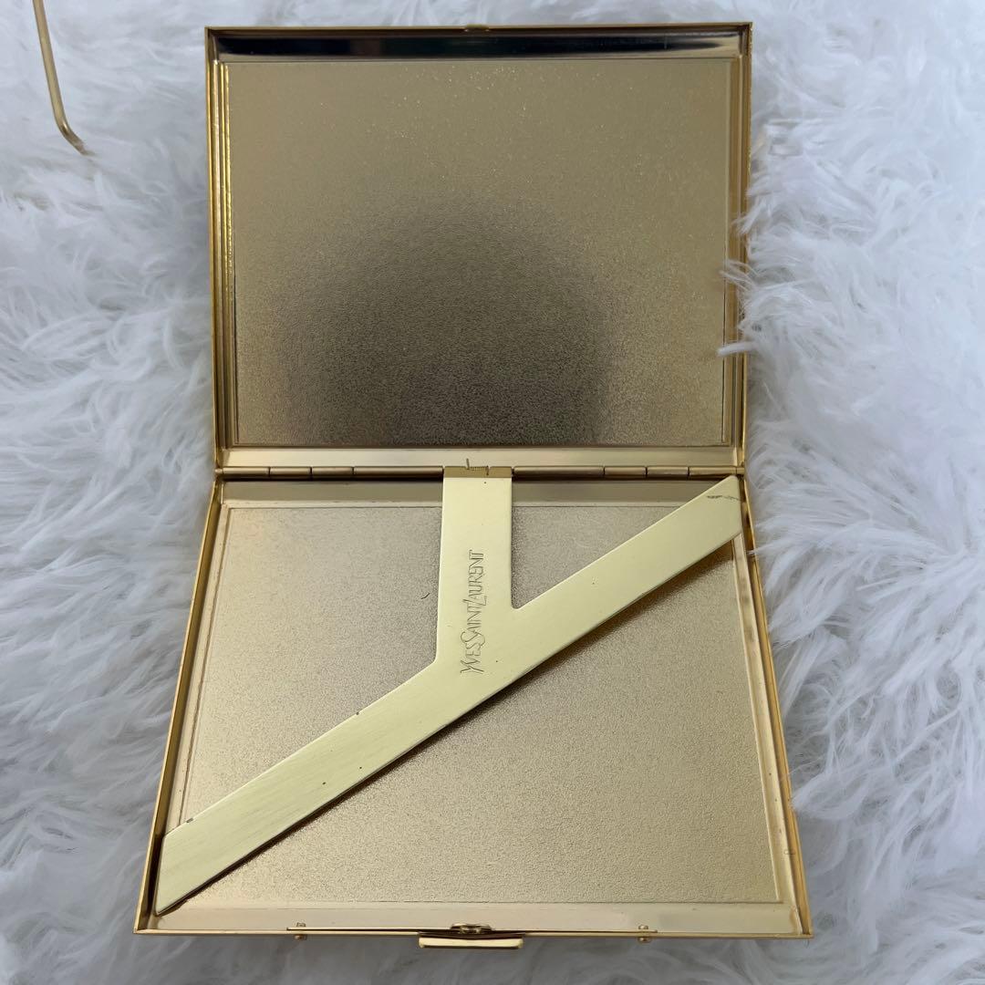 【極美品】イヴ・サンローラン　YSL　カードケース　名刺入れ　ゴールド　ブルー