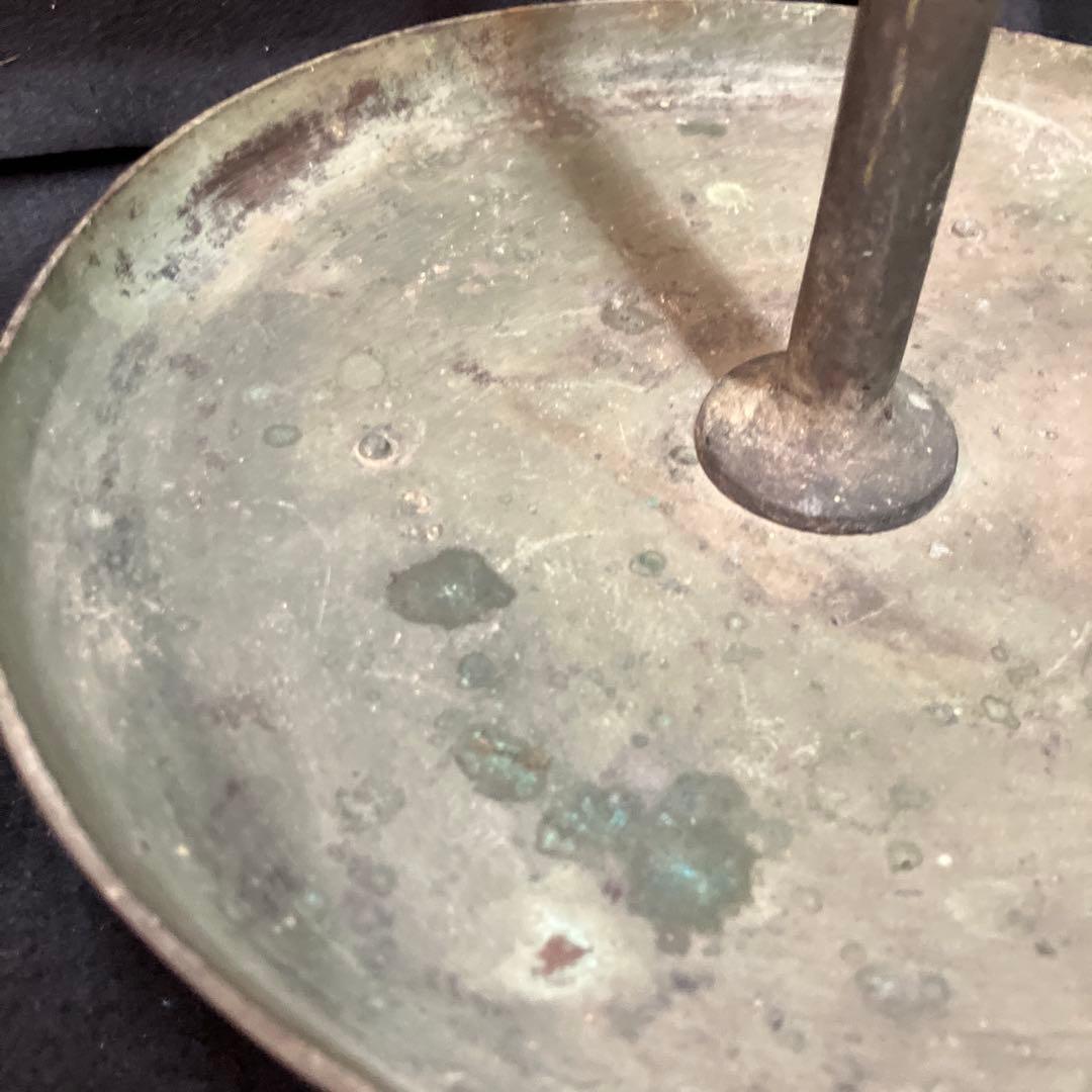 江戸時代 燭台 蝋燭立て 青銅製 茶道 瞑想 ヨガ ヒーリング 骨董 古美術