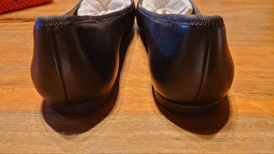 トリーバーチ フラットシューズ リボン ブラック 24.5cm