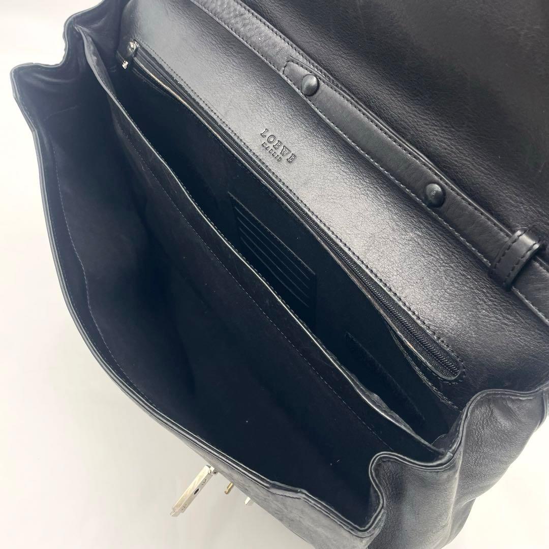 【美品】LOEWEロエベ ビジネスバッグ 2way メンズ レザー アナグラム