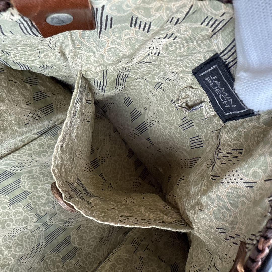 JAMIN PUECH カゴバッグ　トートバッグ　本革 スクエア　花柄