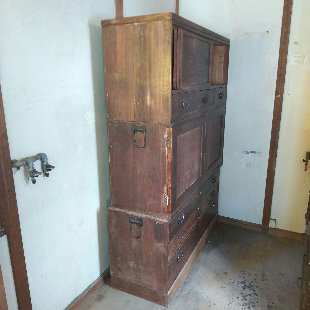 ＊古家具 和ダンス 分離可 引き戸 開き戸 引出し ビィンテ－ジ品 昭和レトロ