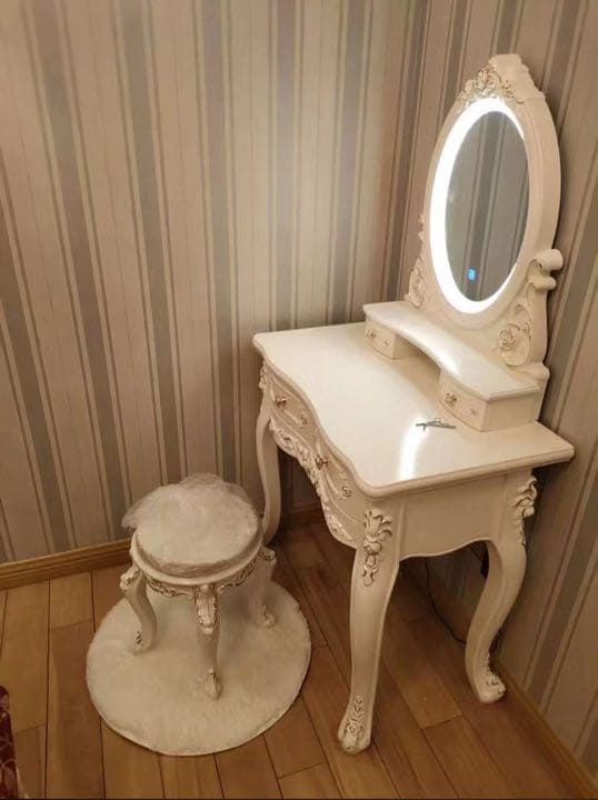 即日発送可能　大人気　北欧風ドレッサースツールライト 60cmセット