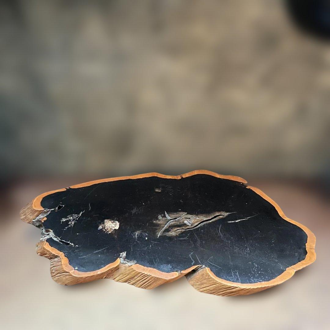 希少 大型 本黒檀 花瓶台 盆栽 花台 飾り台 一枚板 切り株 輪切 華道