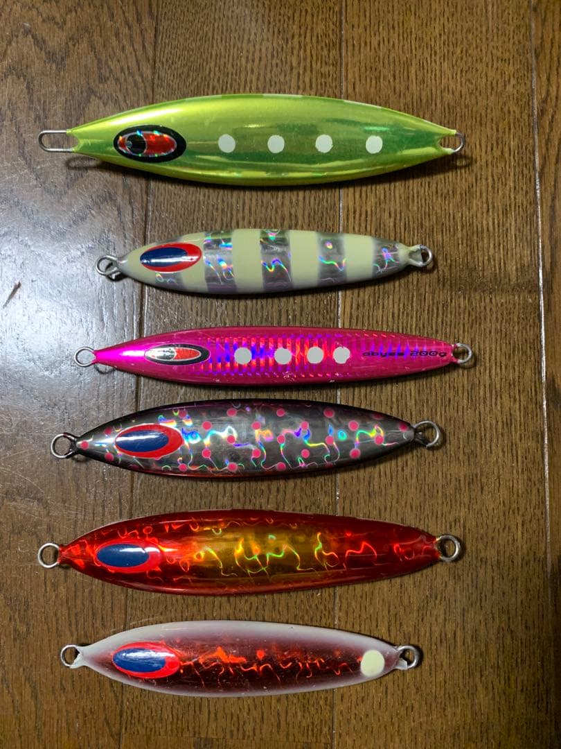 スロージギング メダルジグ、バッグ、フックセット 180g〜380g