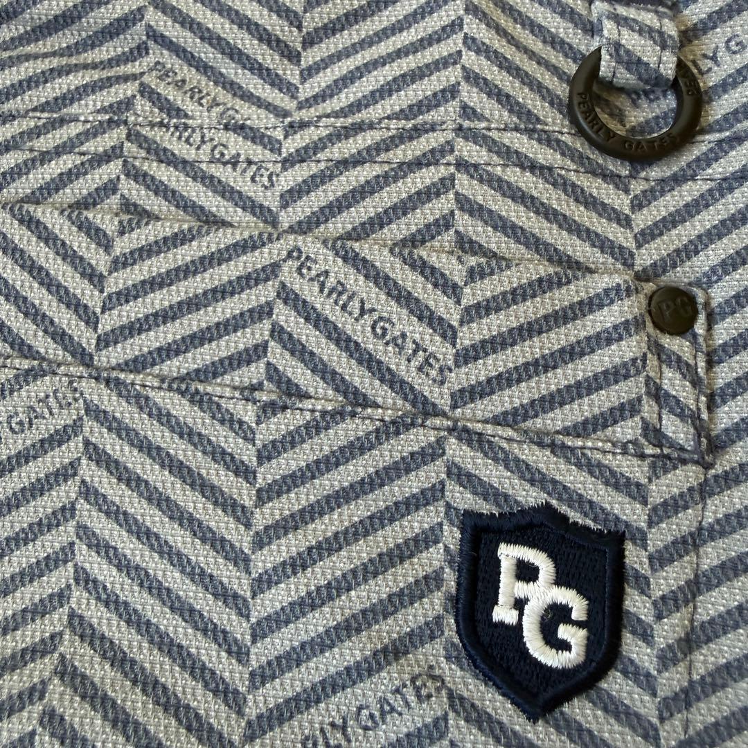 美品　パーリーゲイツ　パンツ　総柄　L〜XL相当 ネイビー　グレー　紺　5