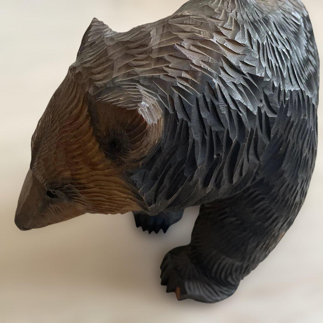 熊　木彫り　八雲　やくも　木歩作　彫刻 工芸品