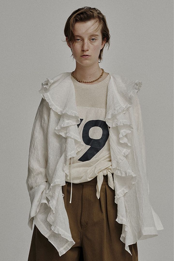 完売希少uhr ruffle frill shirt ラッフル　フリル　シャツ