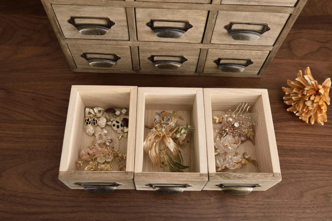 オイル仕上げで安全・アンティーク職人手作り・卓上収納