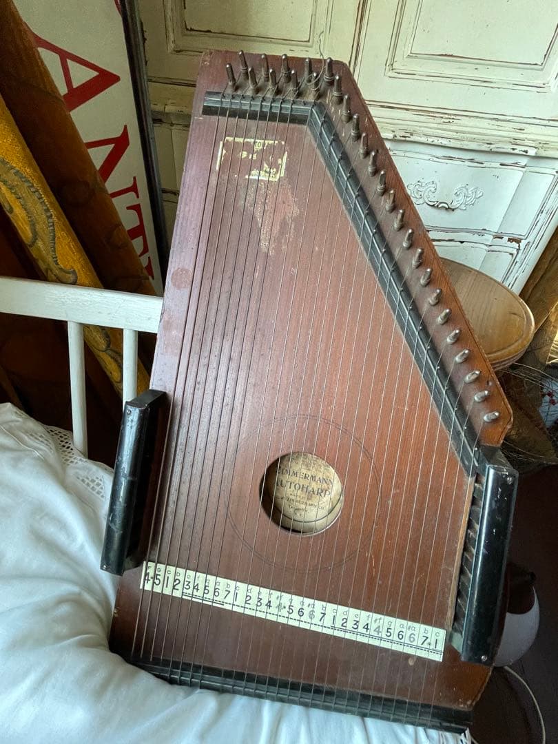 アンティーク　オート　ハープ　木製　1800年代後半　楽器　アメリカ