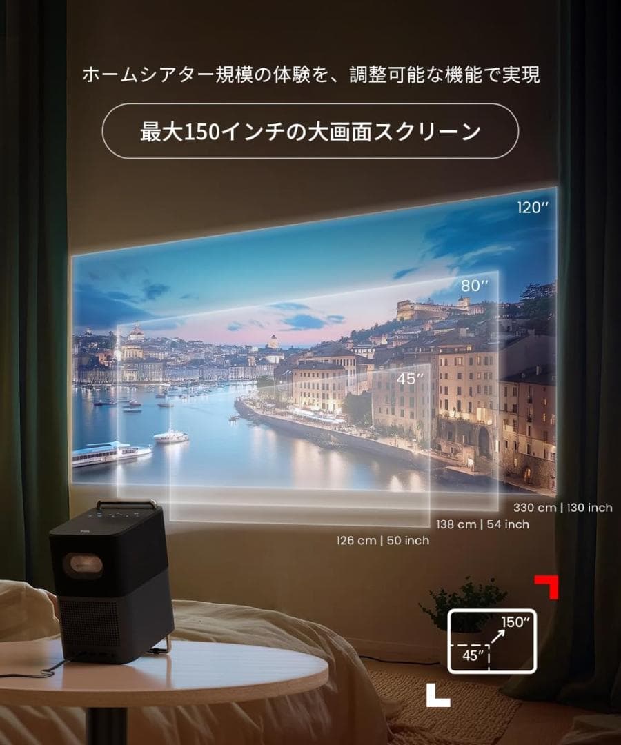 TCL プロジェクター A1s 600ISOフルHD1080P解像度