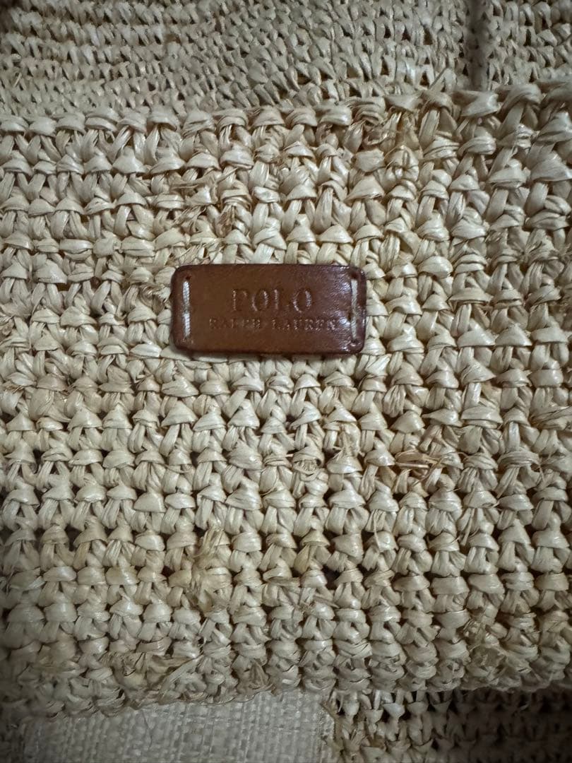 美品　ラルフローレン　ラフィアバッグ　かごバッグ