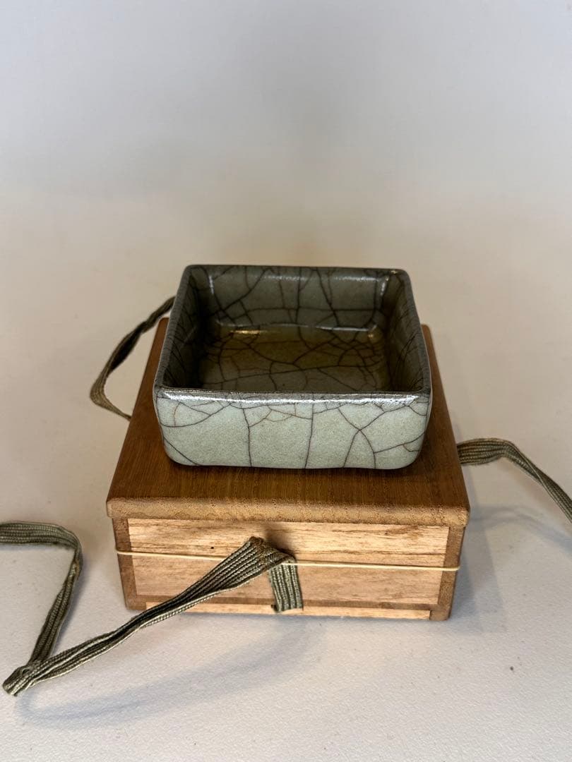 中国 宋代 哥窯 筆洗 時代物 共箱 古陶磁 コレクション