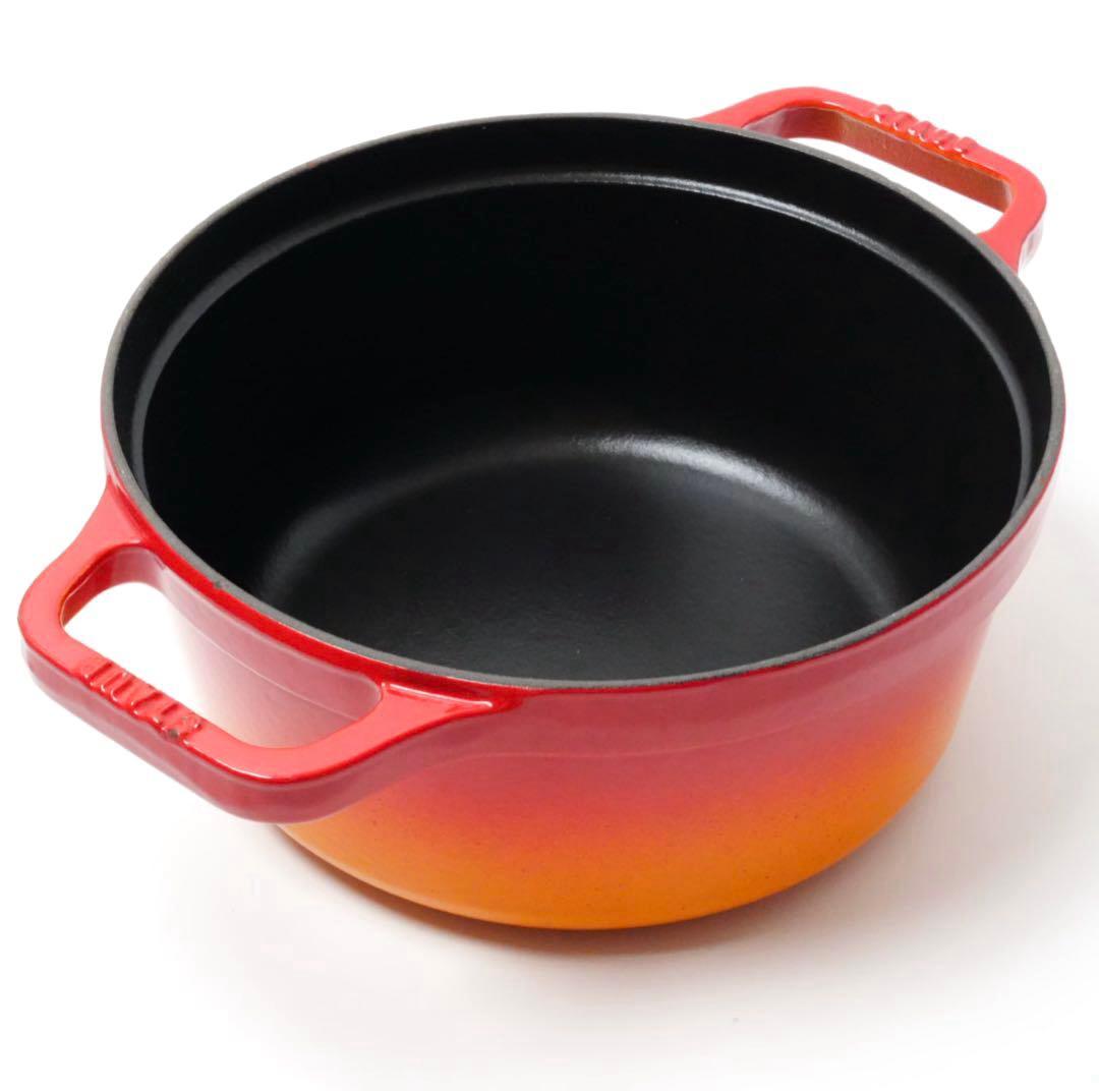 【希少】ストウブ ピコココット ラウンド 22cm オレンジ ビンテージ