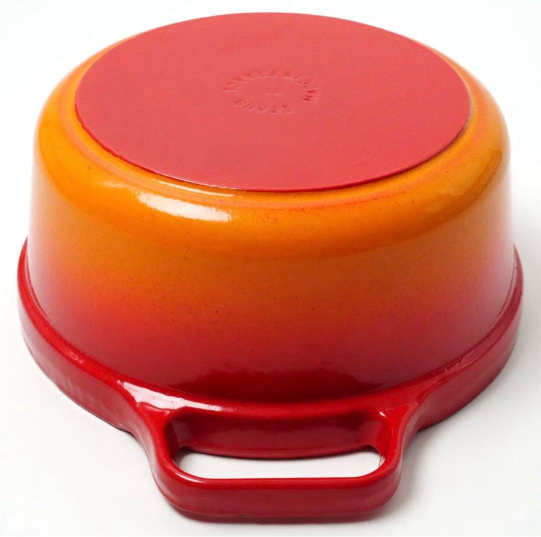 【希少】ストウブ ピコココット ラウンド 22cm オレンジ ビンテージ